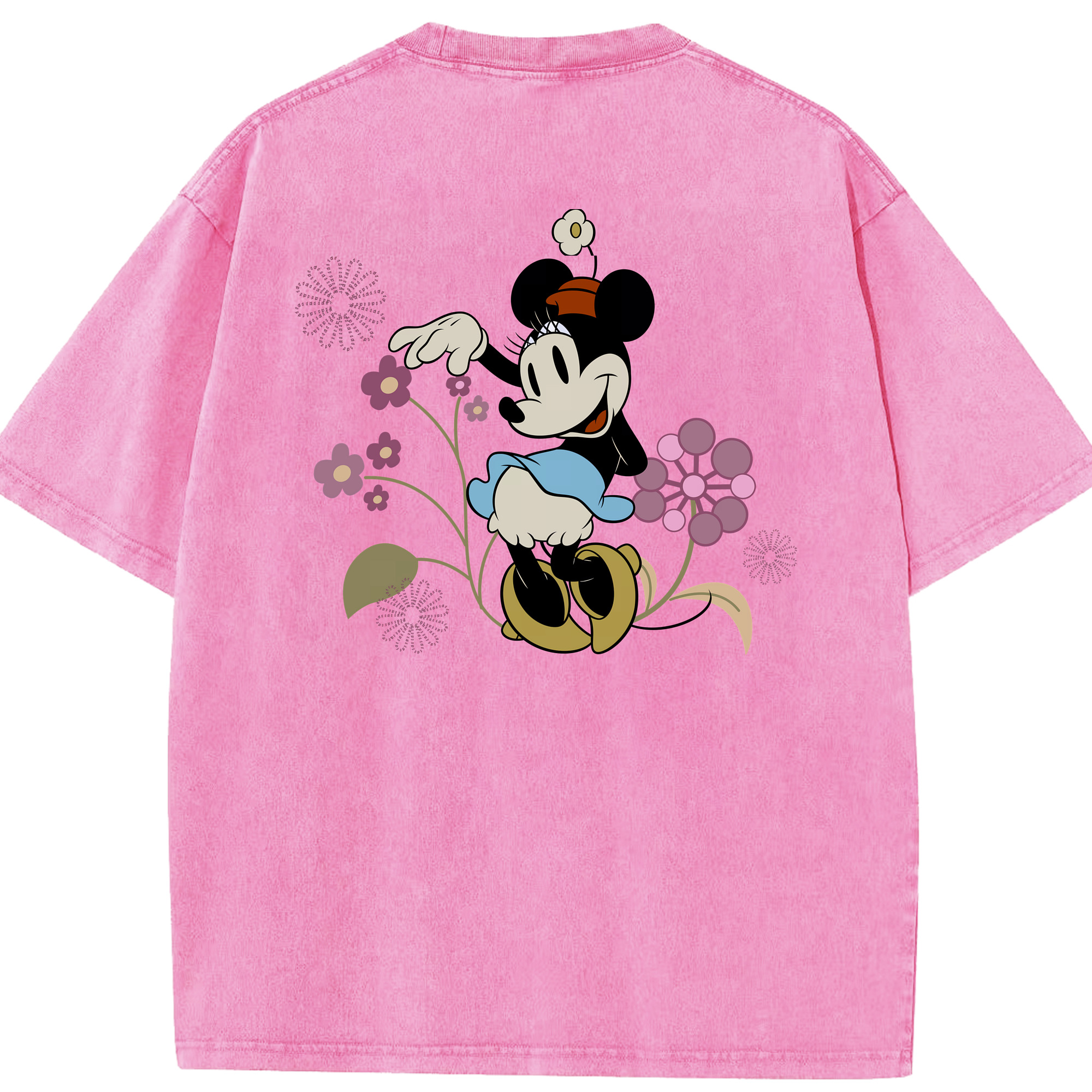 （画像用） ミッキーマウス Mickey Mouse 綿100% ヴィンテージ風 半袖Tシャツ（背面プリント）